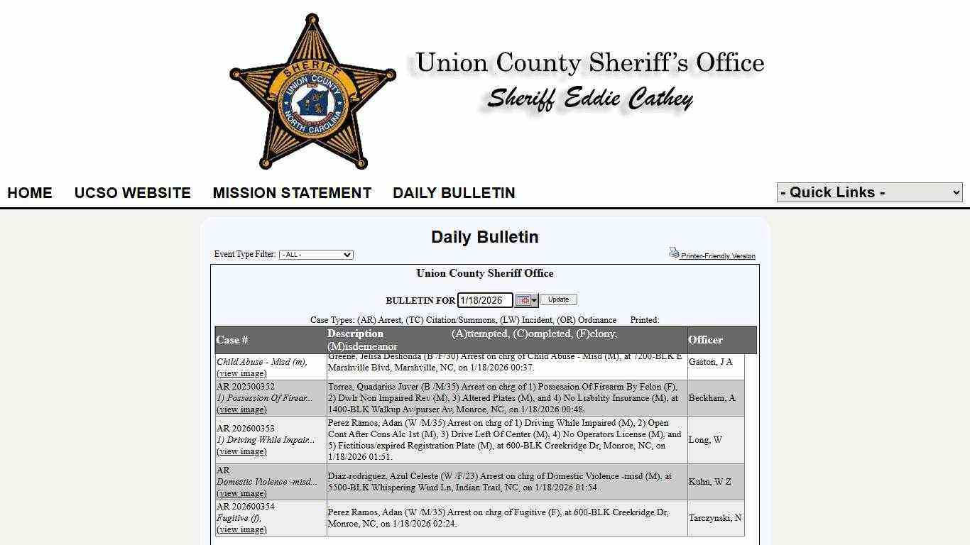 Union County Sheriff Office P2C